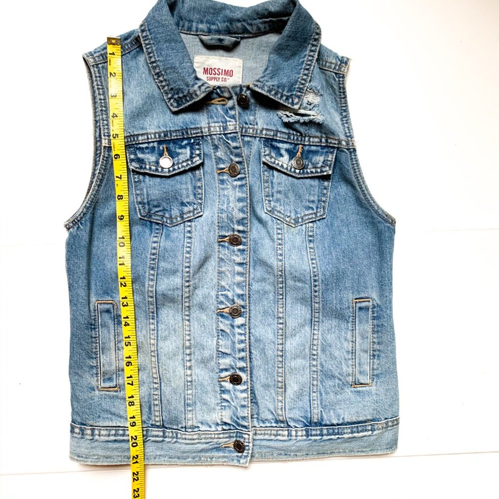 target sleeveless denim button down vest w/collar - Picture 4 of 5